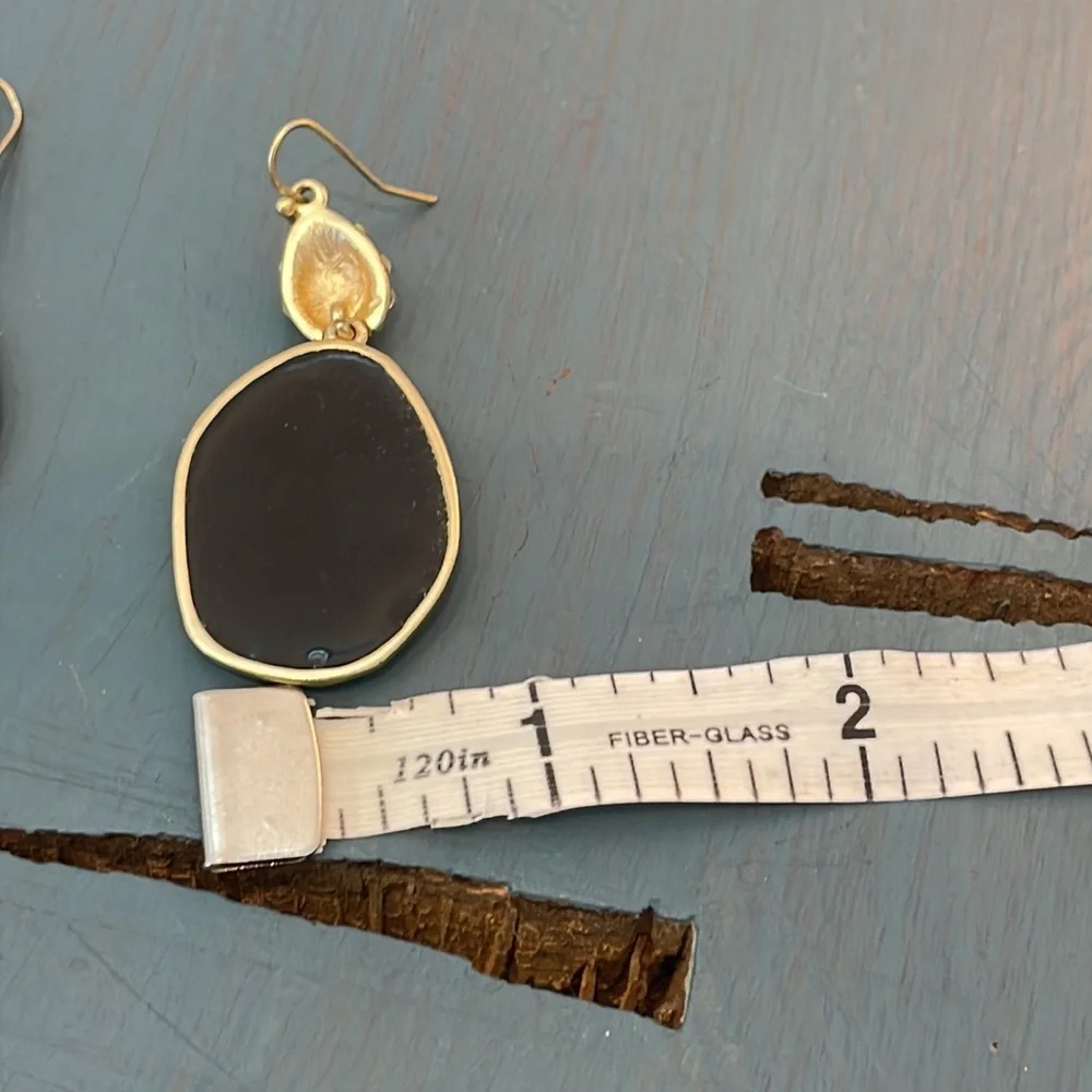 Black Rhinestone Earrings Evening Dangling lightweight - Picture 5 of 5